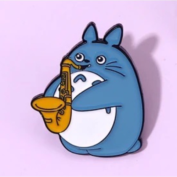 Set of 2 Totoro Music Enamel Pins Musical Instruments Japanese Anime Fan Gifts - Picture 4 of 11